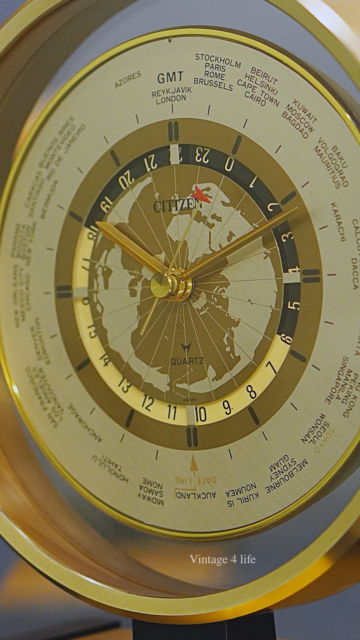 CITIZEN World Time Table Clock Vintage 4 life
