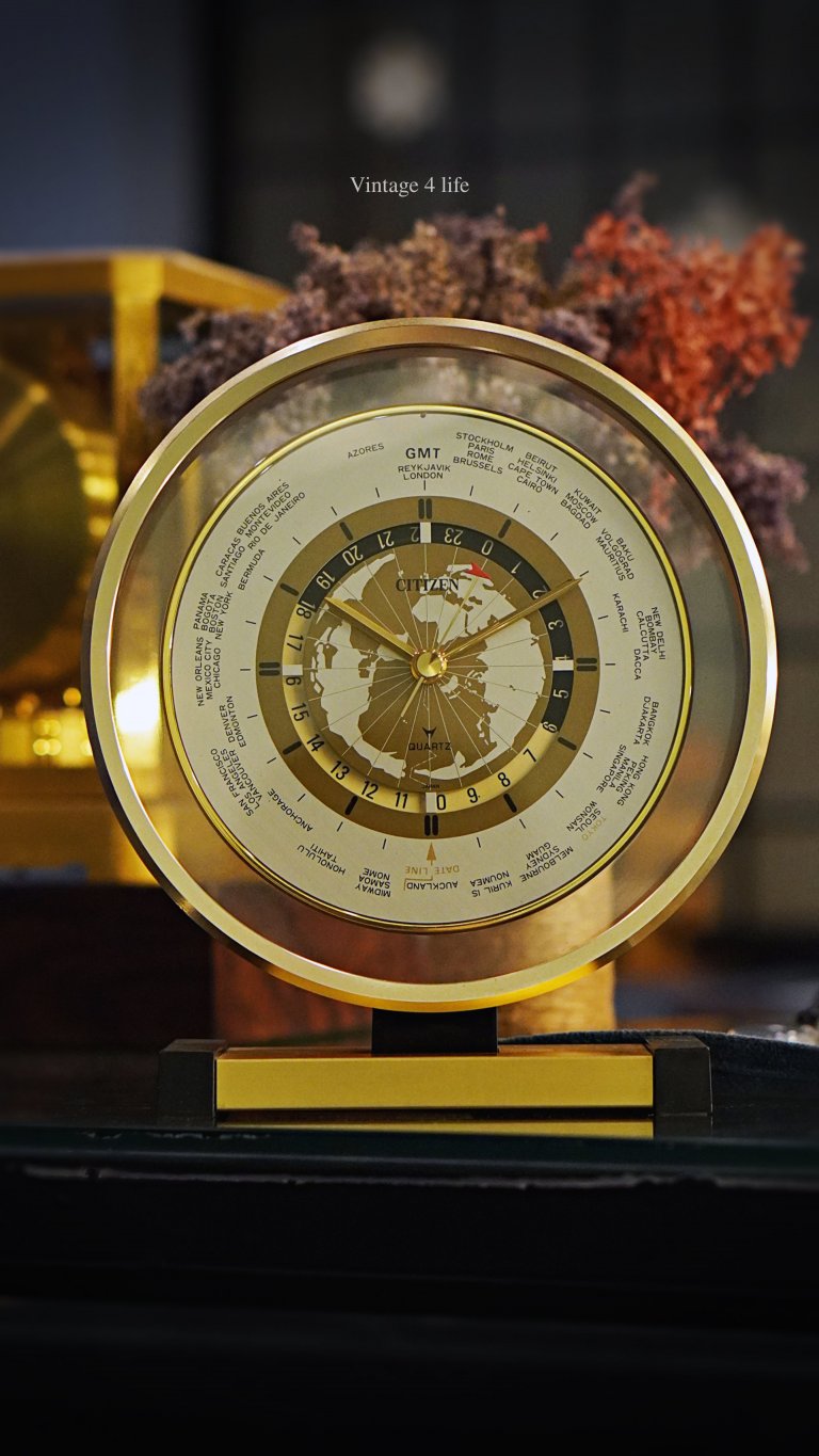 CITIZEN World Time Table Clock Vintage 4 life