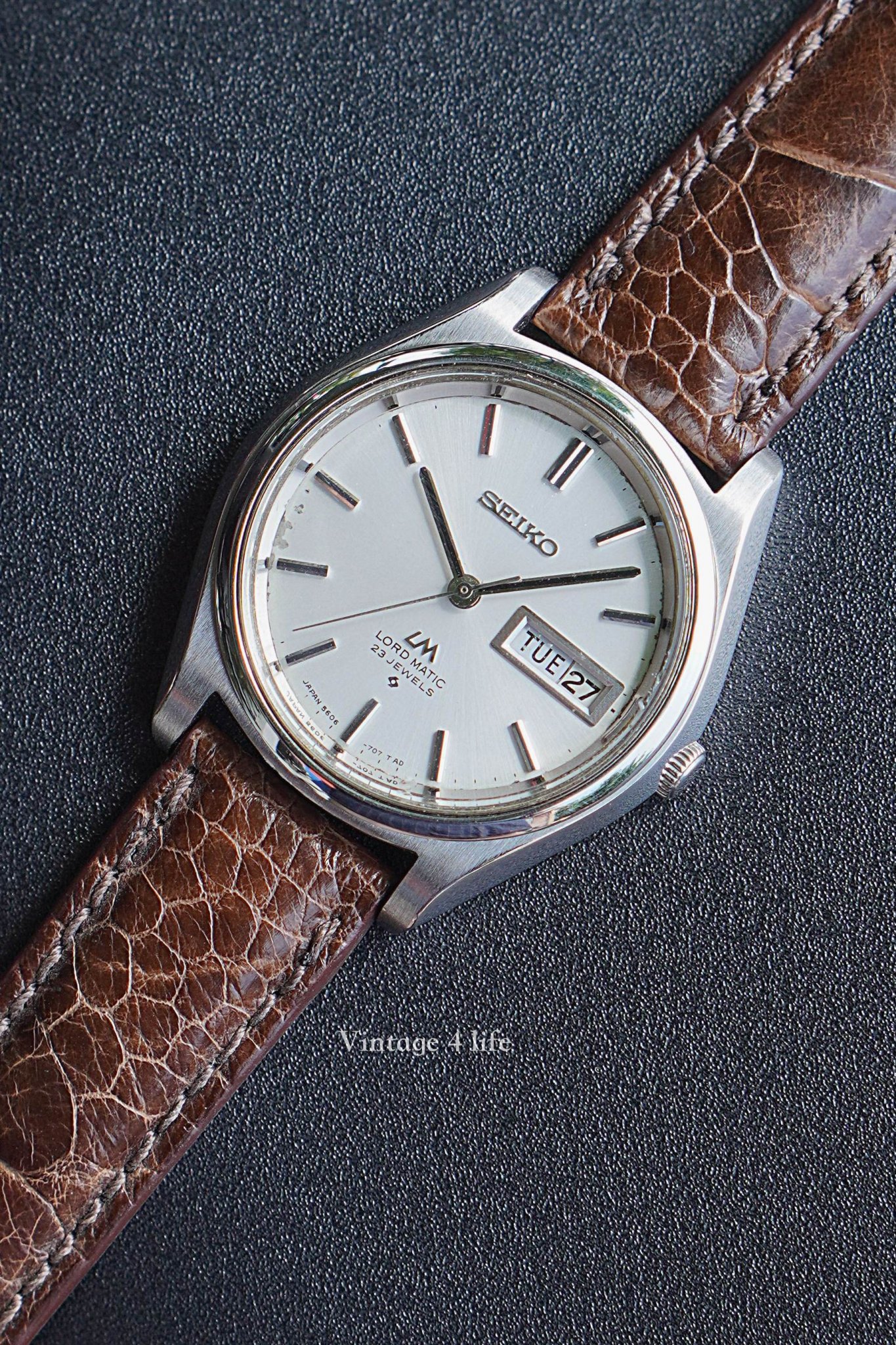 Montre Vintage Seiko LM 5606-7260 - Automatique, Cadran Vert, Boîtier 36 Mm